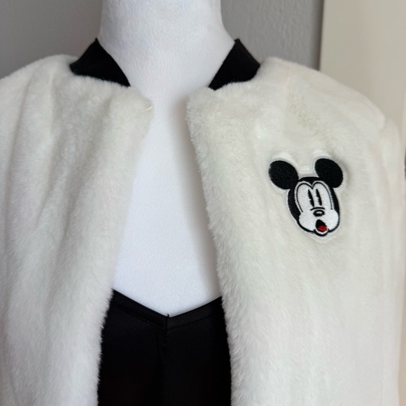Disney White Teddy Jacket with Black Patch - Picture 2 of 6